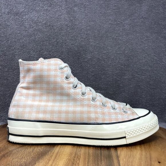 Converse Chuck Taylor 70 Pink Gingham Shoes Women's 9 Canvas High Top Checkered - Picture 1 of 8